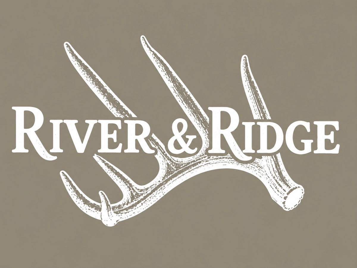 River & Ridge Antler Decal (white)